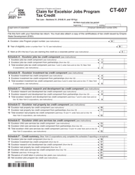 Document preview: Form CT-607 Claim for Excelsior Jobs Program Tax Credit - New York