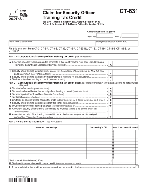 Form CT-631 2021 Printable Pdf