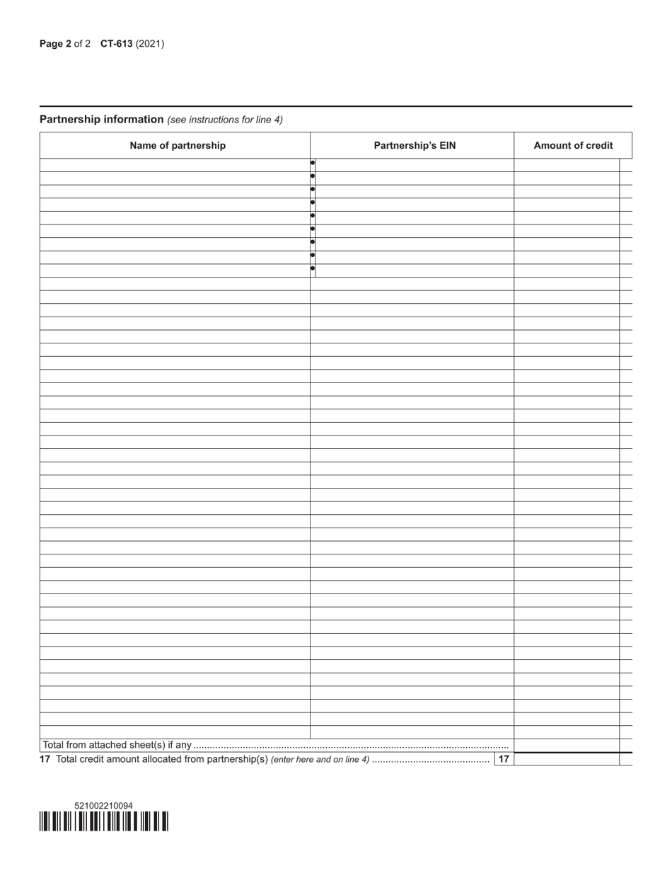 Form CT-613 Claim for Environmental Remediation Insurance Credit for Qualified Sites Accepted Into the Brownfield Cleanup Program Prior to July 1, 2015 - New York, Page 2