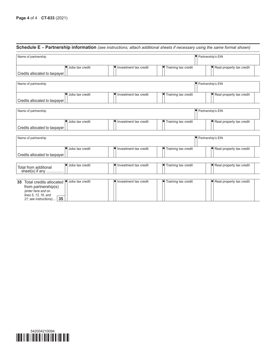 Form CT-633 Economic Transformation and Facility Redevelopment Program Tax Credit - New York, Page 4