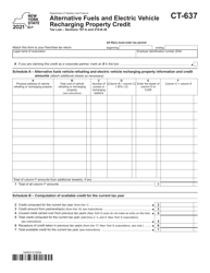 Document preview: Form CT-637 Alternative Fuels and Electric Vehicle Recharging Property Credit - New York