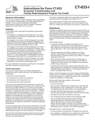 Instructions for Form CT-633 Economic Transformation and Facility Redevelopment Program Tax Credit - New York