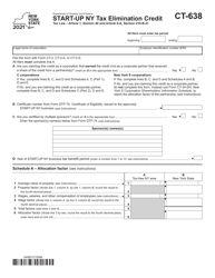 Document preview: Form CT-638 Start-Up Ny Tax Elimination Credit - New York