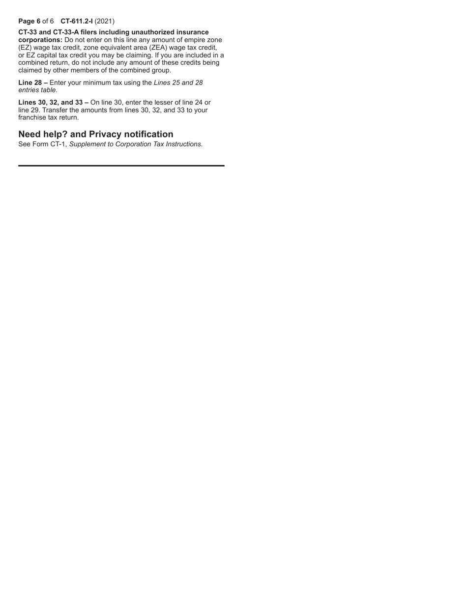 Instructions for Form CT-611.2 Claim for Brownfield Redevelopment Tax Credit for Qualified Sites Accepted Into the Brownfield Cleanup Program on or After July 1, 2015 - New York, Page 6