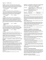 Instructions for Form CT-637 Alternative Fuels and Electric Vehicle Recharging Property Credit - New York, Page 2