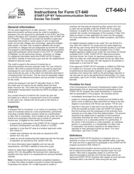 Document preview: Instructions for Form CT-640 Start-Up Ny Telecommunication Services Excise Tax Credit - New York