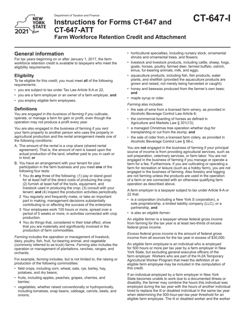 Form CT-647, CT-647-ATT 2021 Printable Pdf