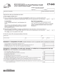Document preview: Form CT-649 Farm Donations to Food Pantries Credit - New York
