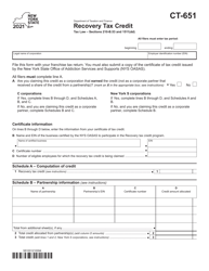 Form CT-651 Recovery Tax Credit - New York