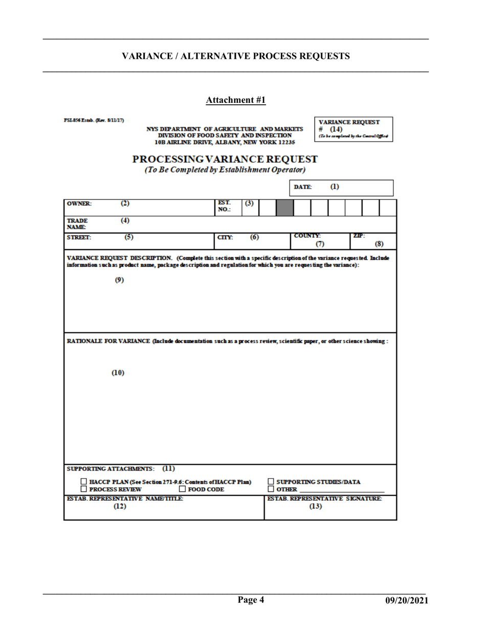 Form FSI-856 Processing Variance Request - New York, Page 4