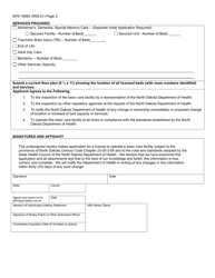 Form SFN16855 Application for License to Operate a Basic Care Facility - North Dakota, Page 2