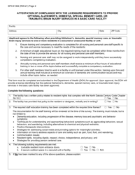Form SFN61362 Initial Application for the Optional Alzheimer&#039;s Dementia, Special Memory Care, or Traumatic Brain Injury Services in a Basic Care Facility - North Dakota, Page 2