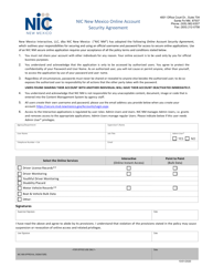 Document preview: Nic New Mexico Online Account Security Agreement - New Mexico