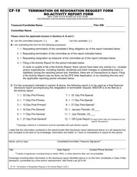 Form CF-18 &quot;Termination or Resignation Request Form/No-Activity Report Form&quot; - New York