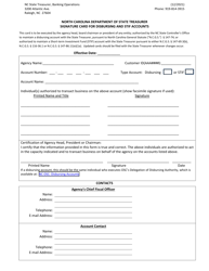 Document preview: Signature Card for Disbursing and Stif Accounts - North Carolina