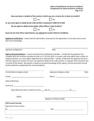 Notice of Qualifications for Reserve Certificate and Application for Award of Reserve Certificate - Montana, Page 2