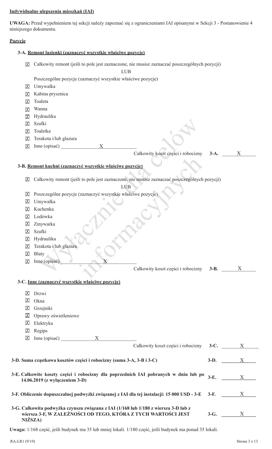 Form RA-LR1 New York City Lease Rider for Rent Stabilized Tenants - New York (Polish), Page 3