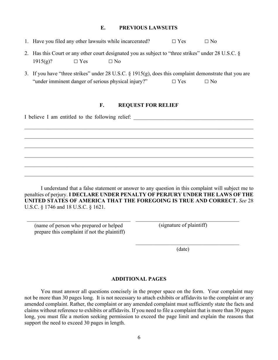 Nevada Civil Rights Complaint Pursuant To 42 U.s.c. - Fill Out, Sign 