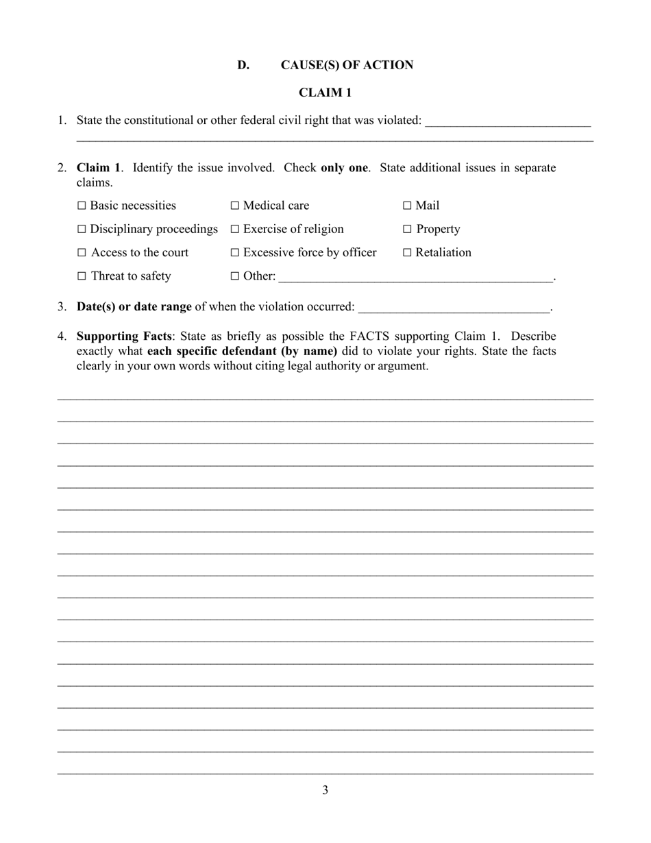 Civil Rights Complaint Pursuant to 42 U.s.c. - Nevada, Page 7