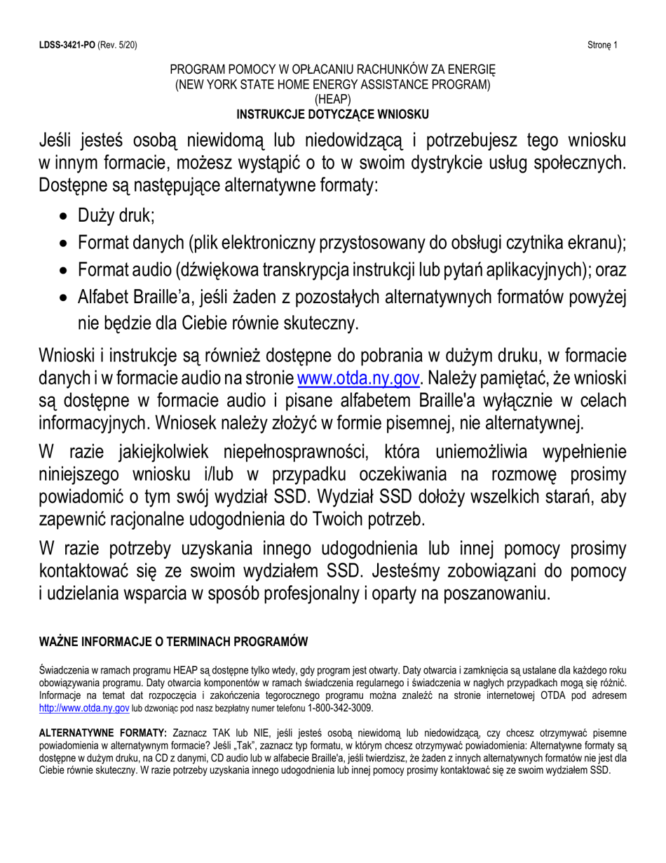 Form LDSS-3421 Home Energy Assistance Program (Heap) Application - New York (Polish), Page 11