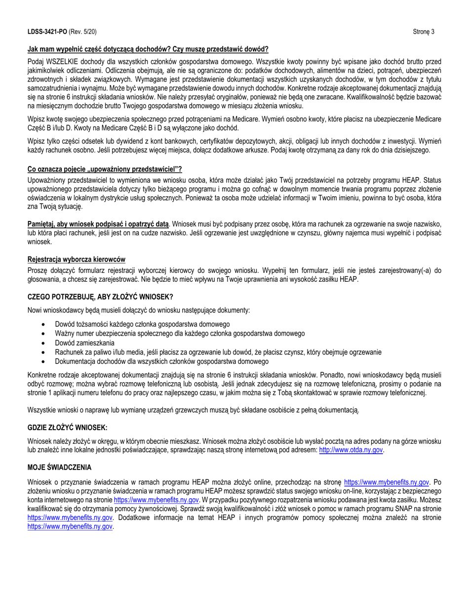 Form LDSS-3421 Home Energy Assistance Program (Heap) Application - New York (Polish), Page 13
