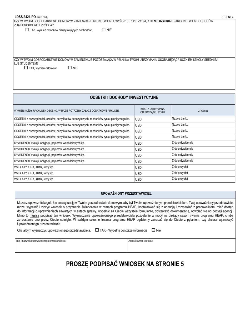 Form LDSS-3421 Home Energy Assistance Program (Heap) Application - New York (Polish), Page 6