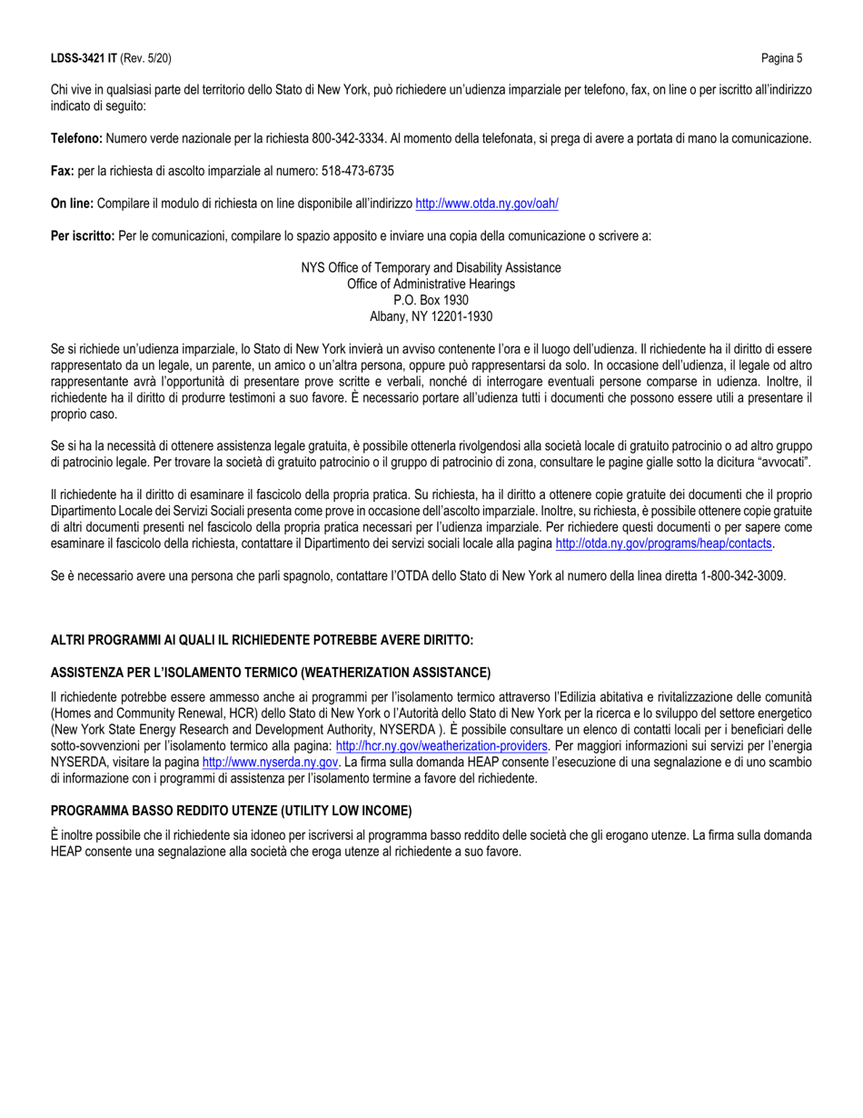 Form LDSS-3421 Home Energy Assistance Program (Heap) Application - New York (Italian), Page 15