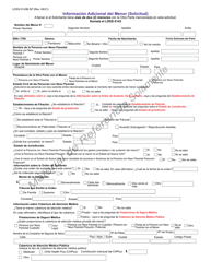 Document preview: Formulario LDSS-5143B Informacion Adicional Del Menor (Solicitud) - New York (Spanish)