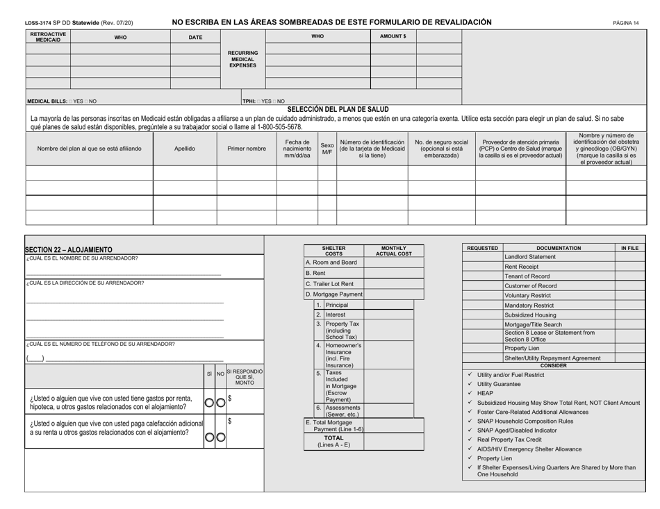 Formulario LDSS-3174 Formulario De Revalidacion Para Ciertos Subsidios Y Servicios Del Estado De Nueva York - New York (Spanish), Page 15