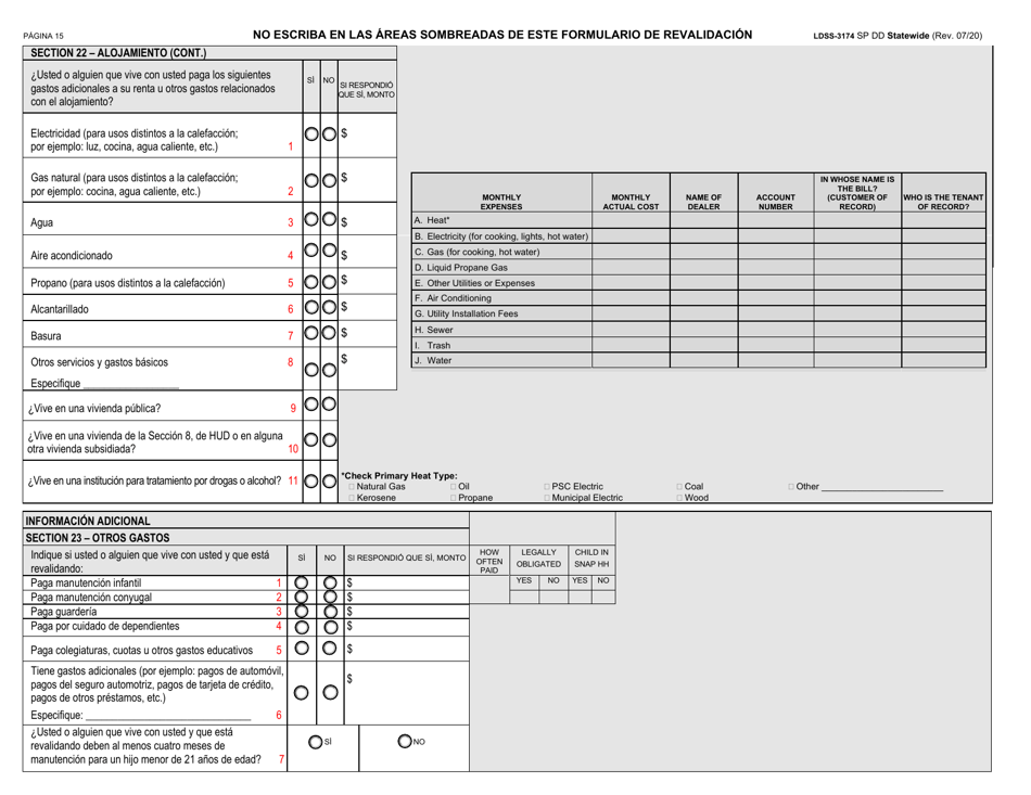 Formulario LDSS-3174 Formulario De Revalidacion Para Ciertos Subsidios Y Servicios Del Estado De Nueva York - New York (Spanish), Page 16