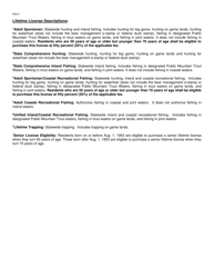 Adult Lifetime Hunting and Fishing License Application - North Carolina, Page 2
