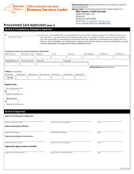 Procurement Card Application - New York, Page 2