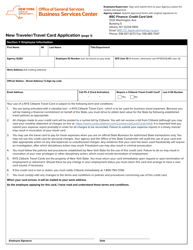 Document preview: New Traveler/Travel Card Application - New York