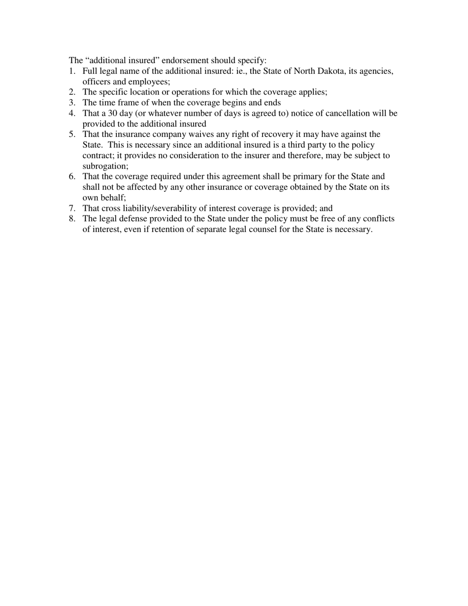 Sample Endorsement - North Dakota, Page 3