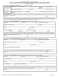 Form DCJS-2214-A Police Officer Registry Entry Form - Certification of Initial Employment - New York, Page 3