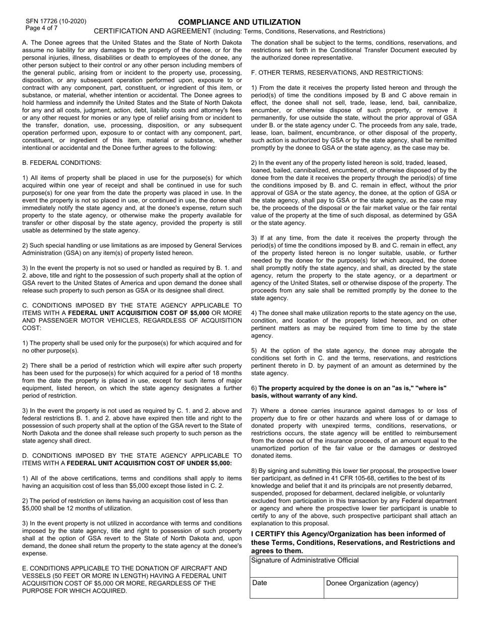 Form SFN17726 Eligibility Application - North Dakota, Page 4