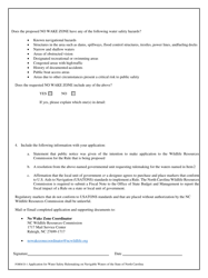 Form D-1 Application for Water Safety Rulemaking on Navigable Waters of the State of North Carolina - North Carolina, Page 2