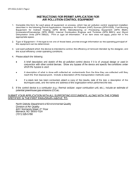 Form SFN8532 Permit Application for Air Pollution Control Equipment - North Dakota, Page 2