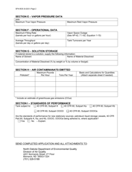 Form SFN8535 Permit Application for Volatile Organic Compounds Storage Tank - North Dakota, Page 2