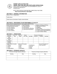 Form SFN8524 Permit Application for Grain, Feed, Milling and Fertilizer Operations - North Dakota