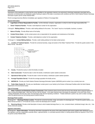 Form SFN60528 Application (Notice of Intent) to Obtain Coverage Under Ndpdes General Permit for Discharges Associated With Water Treatment Plants and Potable Distribution Systems (Ndg52-0000) - North Dakota, Page 2