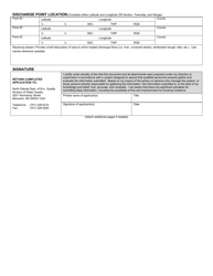 Short Form A (SFN8317) &quot;Application for Permit to Discharge (Ndpdes) - Domestic&quot; - North Dakota, Page 2