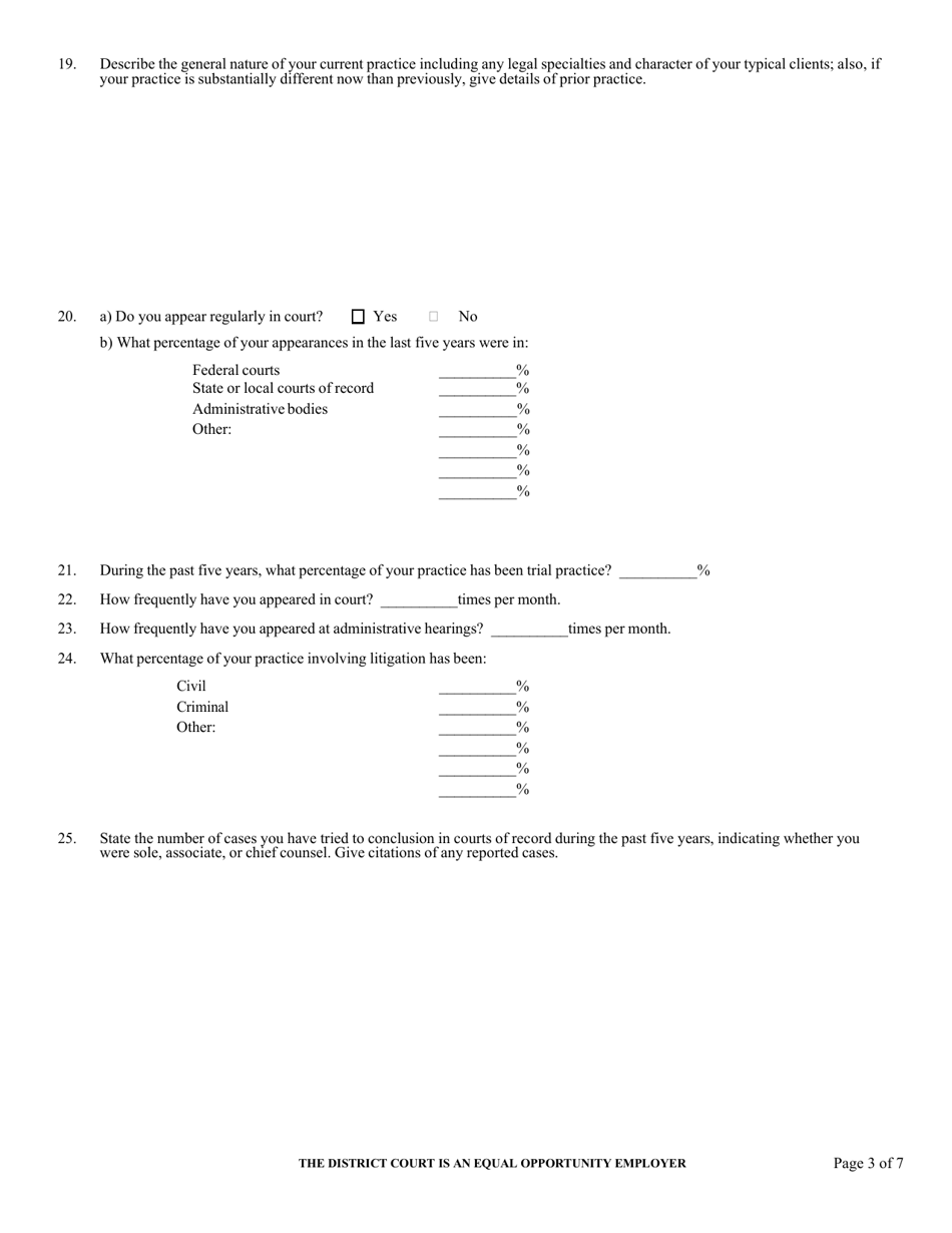 Application for United States Magistrate Judge - Oklahoma, Page 4