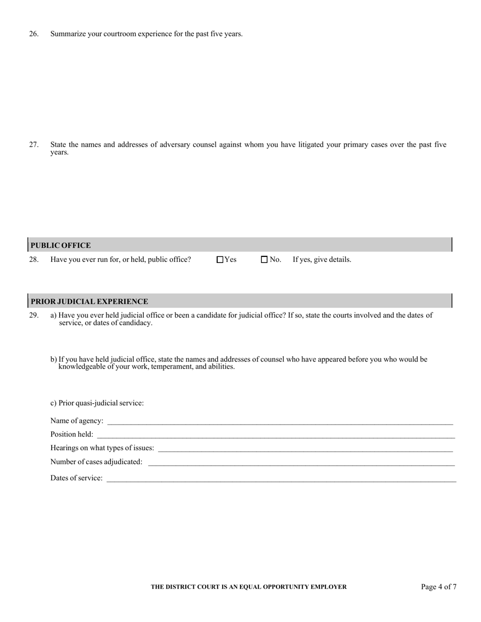 Application for United States Magistrate Judge - Oklahoma, Page 5