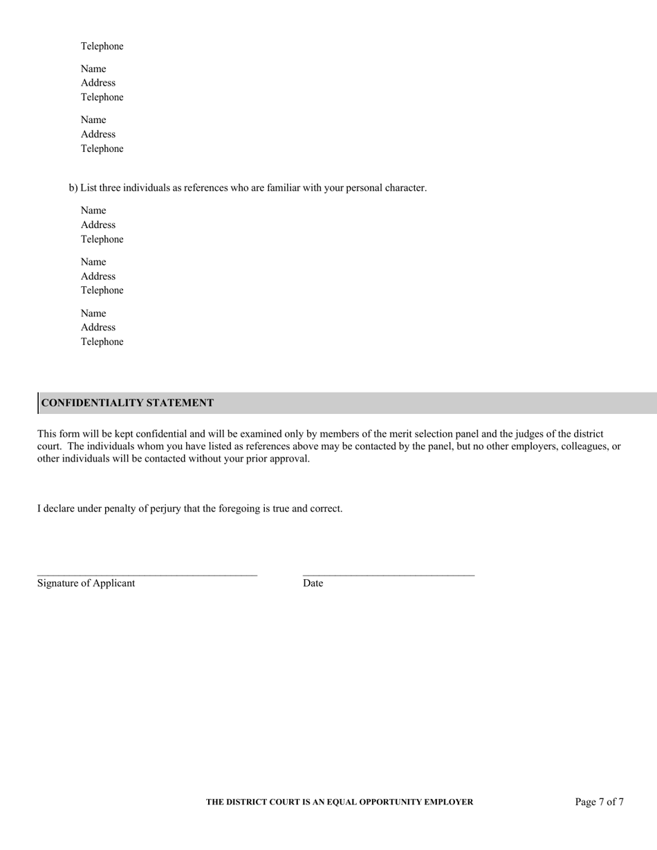Application for United States Magistrate Judge - Oklahoma, Page 8