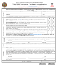 Form F9 &quot;Doc/Dpsst Instructor Certification Application&quot; - Oregon