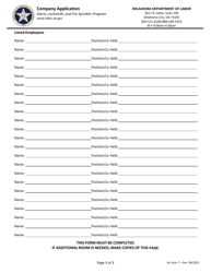 AL Form 7 Company Application - New - Oklahoma, Page 3