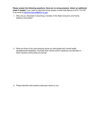 State Consumer and Family Advisory Committee Membership Application - North Carolina, Page 6