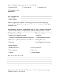 State Consumer and Family Advisory Committee Membership Application - North Carolina, Page 8