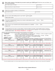 Form HSEA1 Application for the Low Income Home Energy Assistance Program (Liheap) - Pennsylvania, Page 2